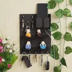 black wooden key holder