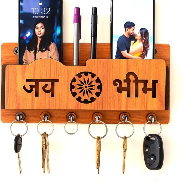 jai bhim wooden key holder
