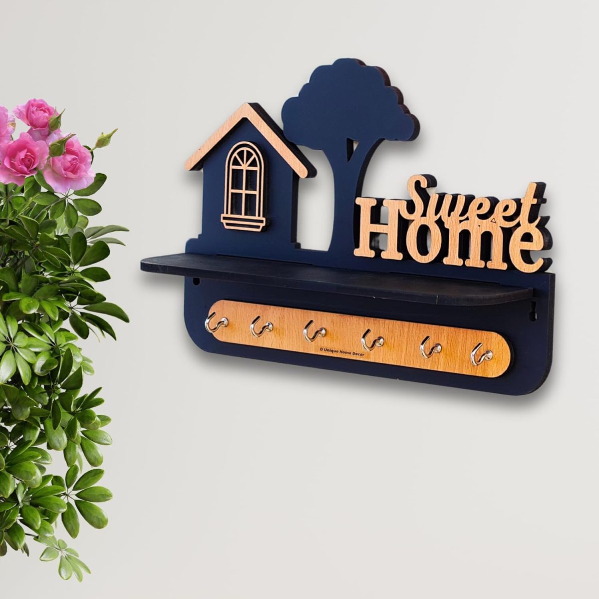 yellow sweet wooden key holder