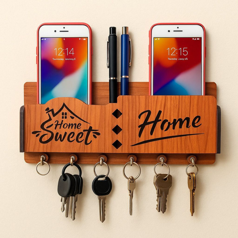 home sweet home wooden key holder