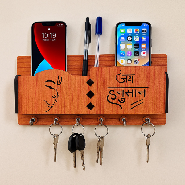 jai hanuman wooden key holder